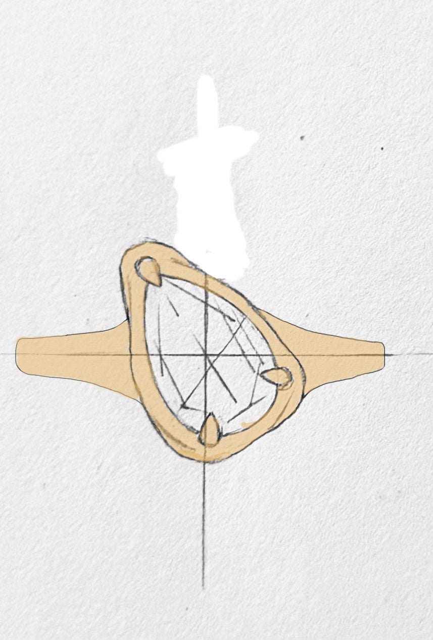Pear Bezel Ring