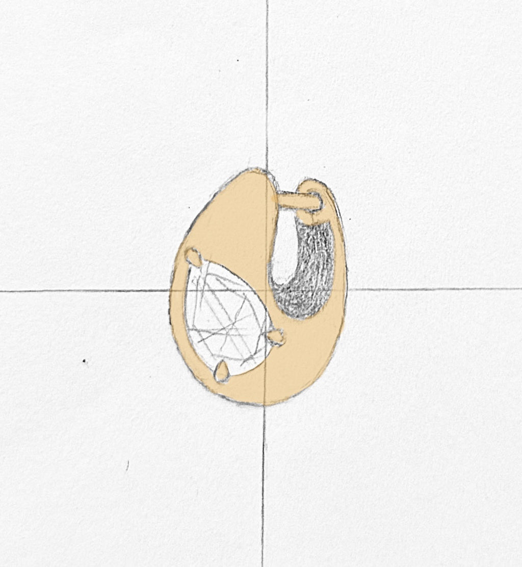 Pear Dome Small Hoops