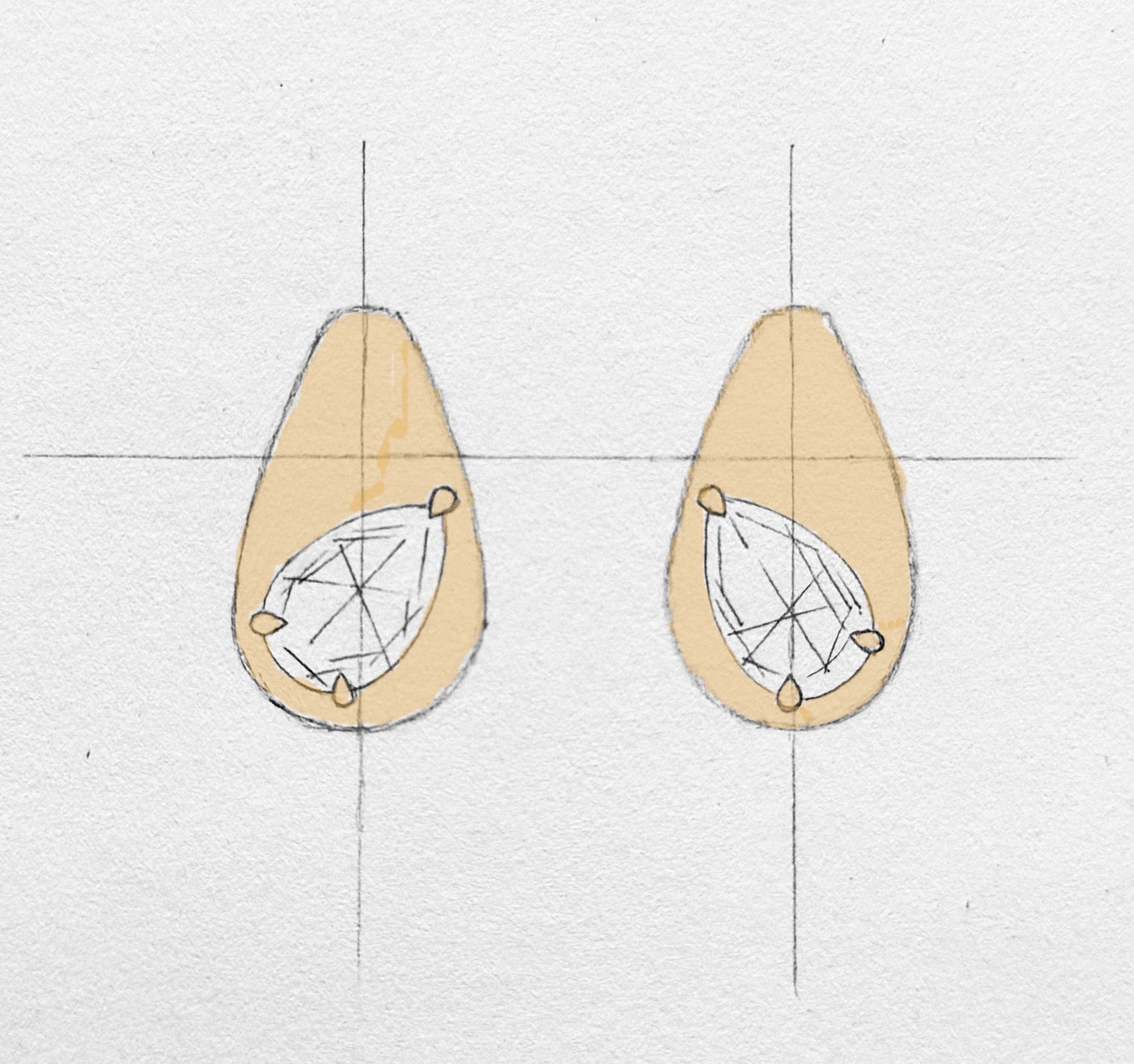 Pear Dome Small Hoops