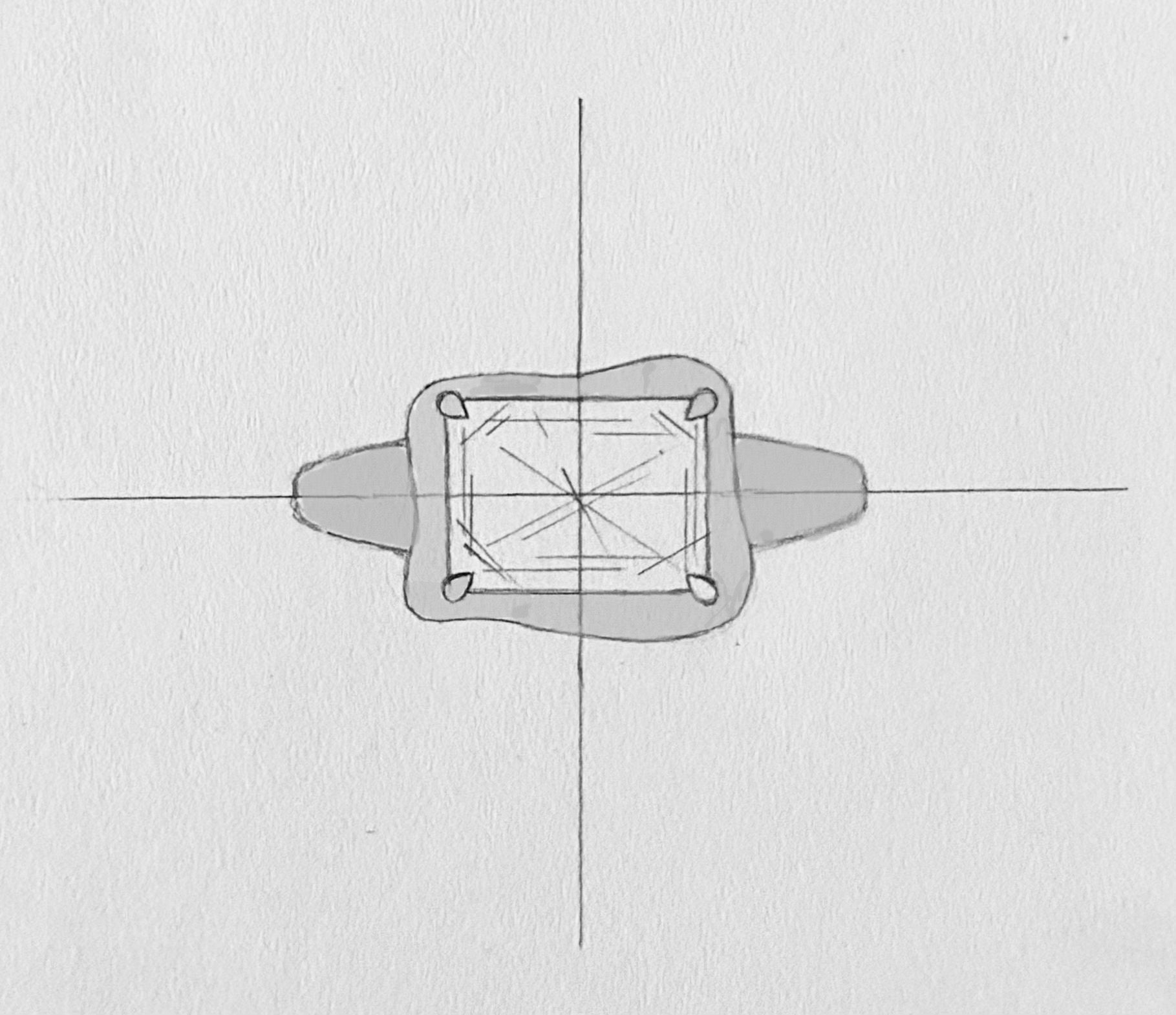 Emerald Cut Bezel Ring