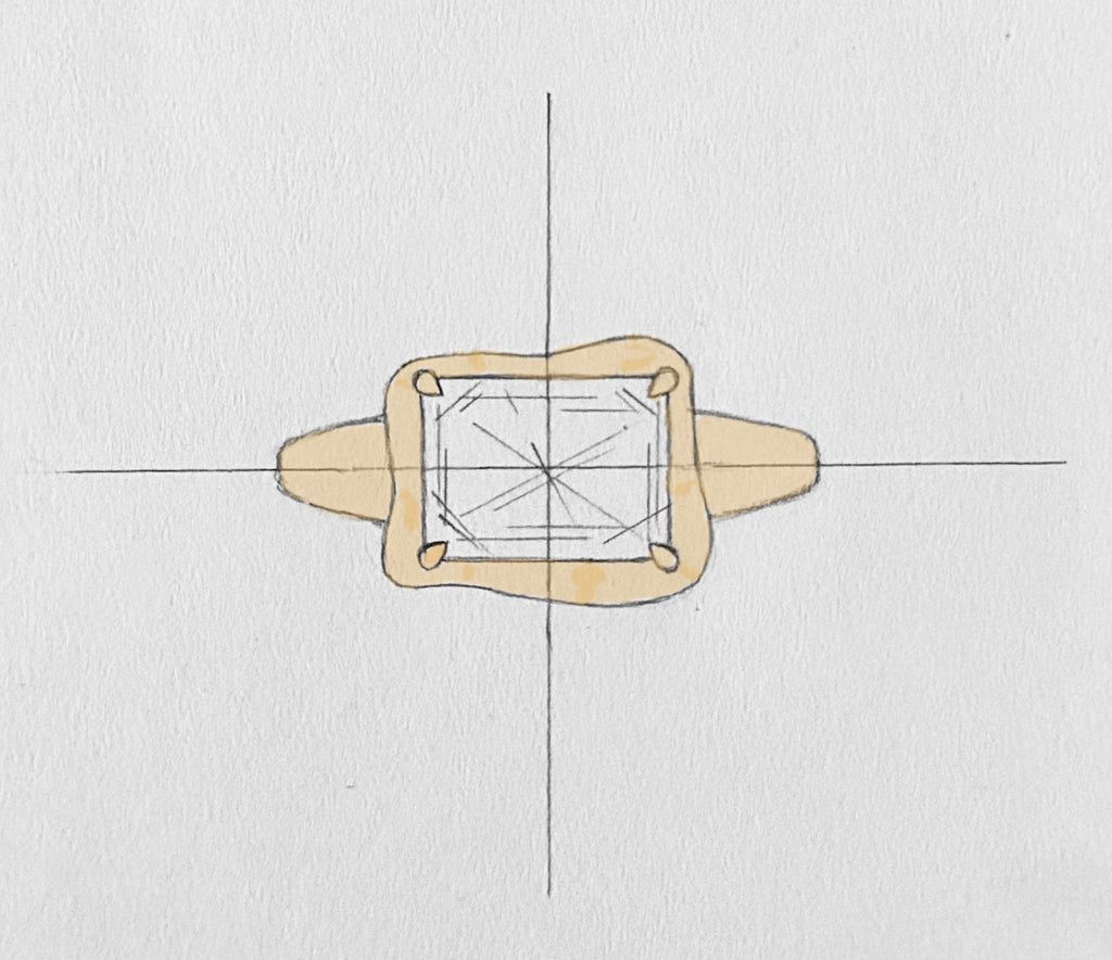 Emerald Cut Bezel Ring