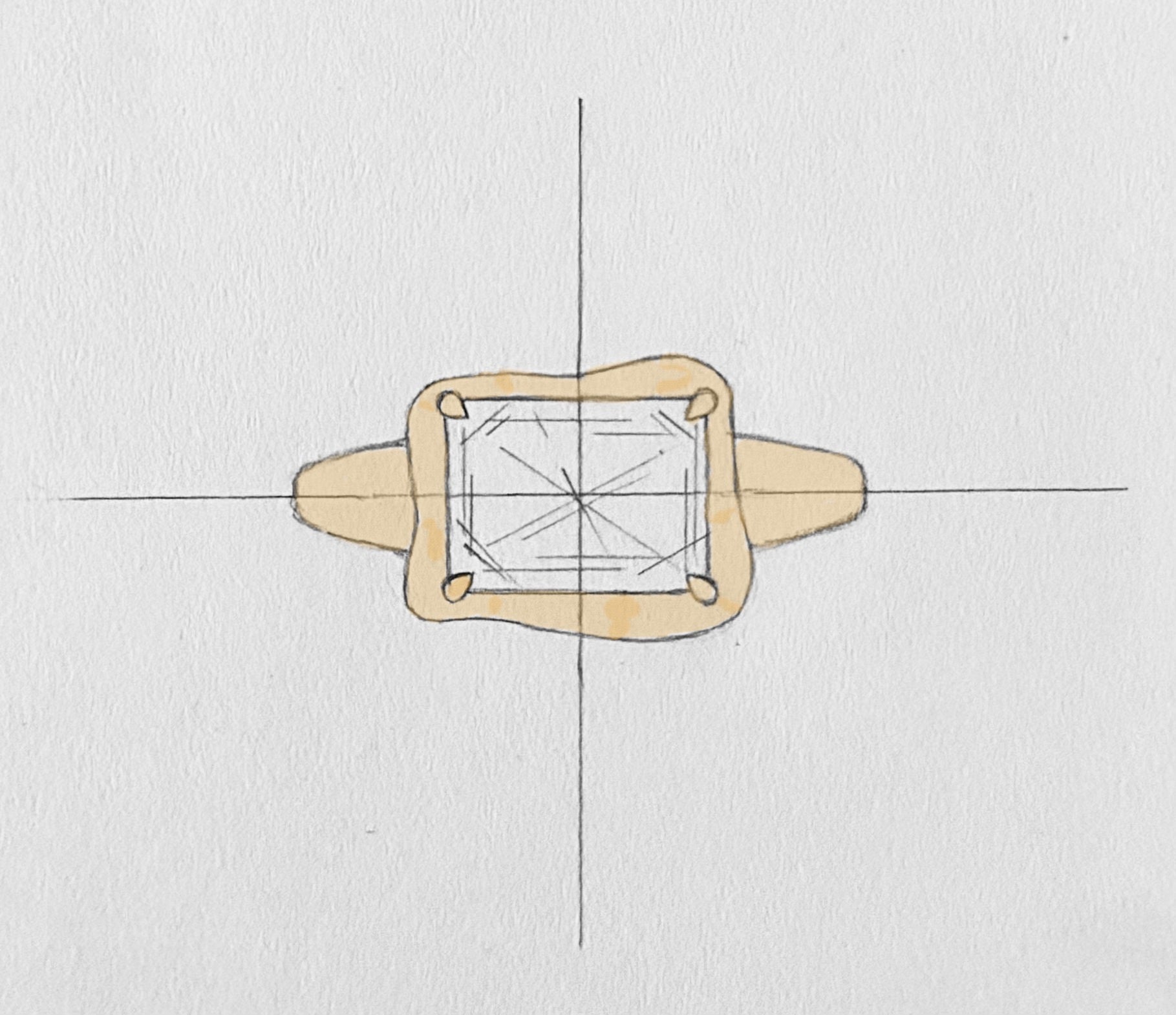 Emerald Cut Bezel Ring