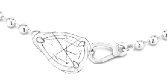 Floating Pear Ball Chain Necklace